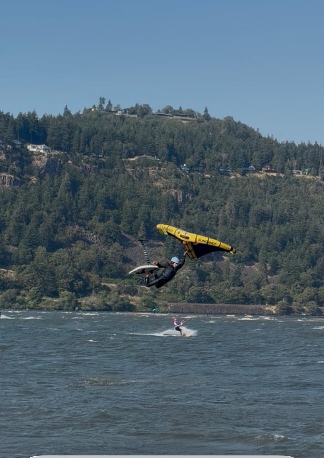 Carl performing a wingfoil move